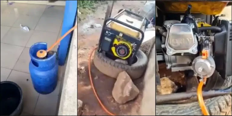 Trending video of Nigerians powering their generators with cooking gas