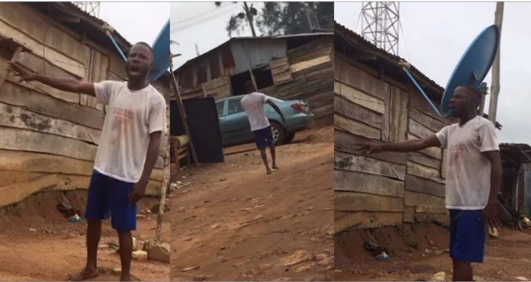 Man cries out as he places curse on rich neighbour for sleeping with his wife (video)