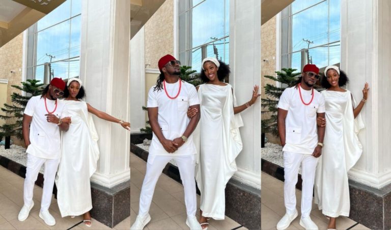 Psquare’s Paul Okoye and young lover step out in matching white