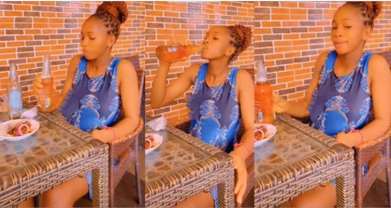 Heavily pregnant woman appreciates her husband for allowing her to drink beer (Video)
