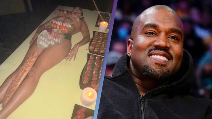 Kanye West serves sushi on three naked women’s bodies at his 46th birthday party (Video/Photo)