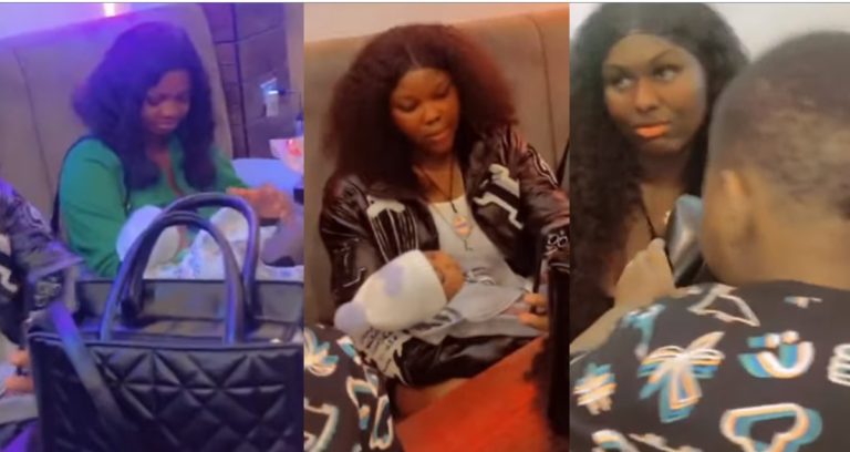 Three Nigerian ladies barred from club after trying to enter with their newborn babies (Video)