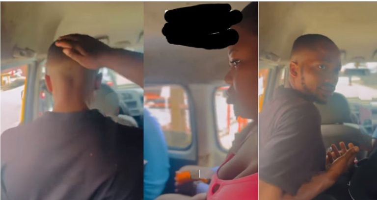 Man reportedly damages lady’s phone for playfully slapping his head inside bus (Video)