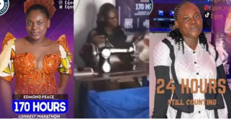 “Which one is this again” – Nigerians react as lady commences 170-hour Sew-A-Thon (Video)