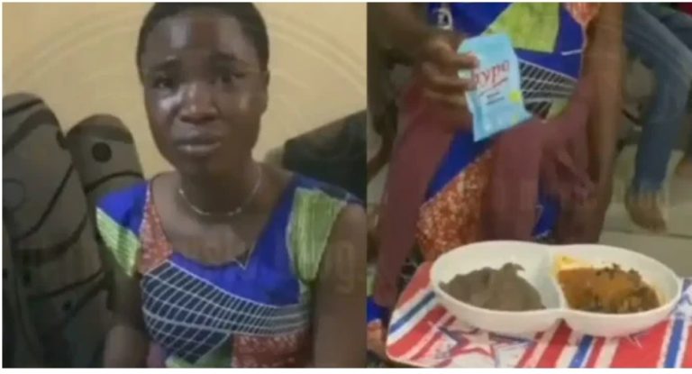 “Everyone needs to be very careful this days” – Lady says as house girl is caught after reportedly poisoning family’s food (Video)