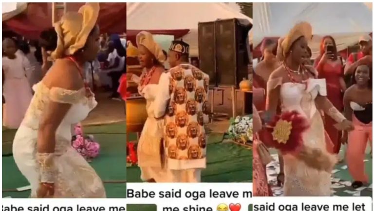 “The joy is so high, I pray the joy remain permanent in ur marriage” – Bride causes stir as she scatters dance floor with energetic moves