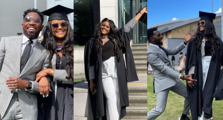 “I can now rest” – Timi Dakolo celebrates wife, Busola as she bags a Master’s Degree