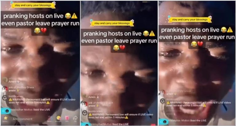 Pastor abruptly ends online prayer session in fear after being pranked (Watch)
