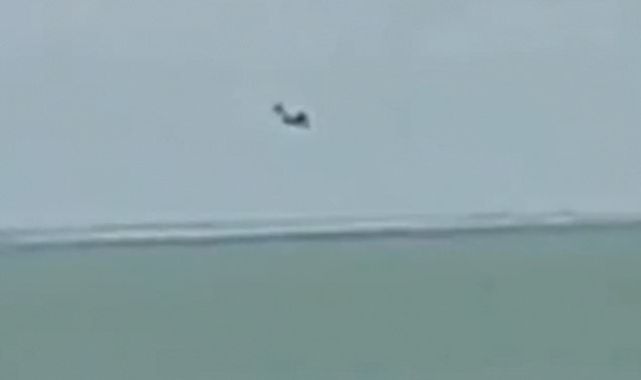 Terrifying moment Russian fighter jet crashes into the sea with pilot ‘on his first combat mission’