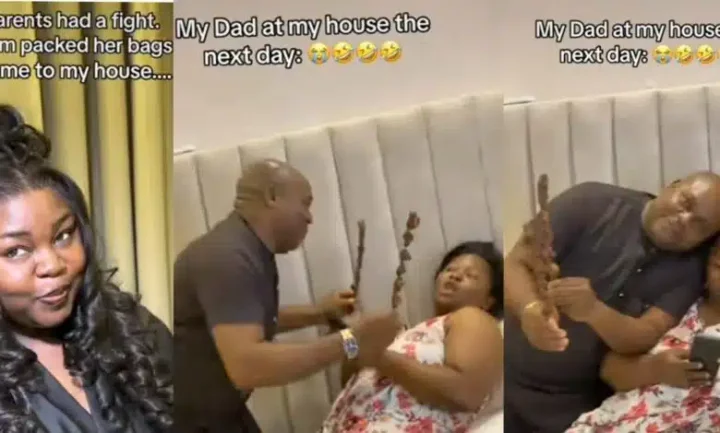 Daughter shares sweet moment dad comes to apologize to her mom after she packed to her place following their fight (Video)