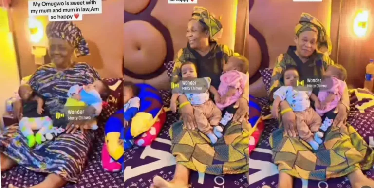 Mother of quintuplets overjoyed as her mother and mother-in-law show up for Omugwo (Video)