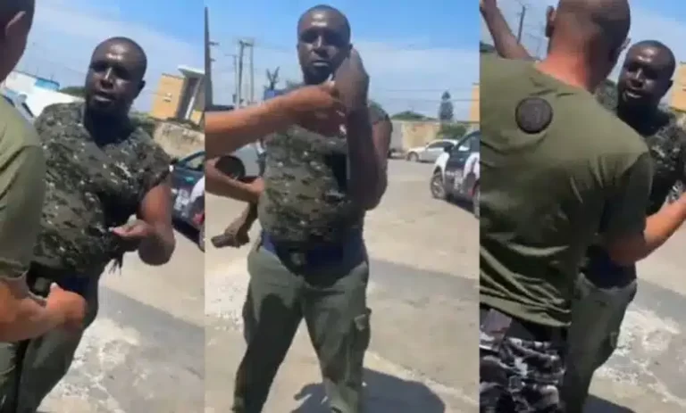 Army officer punches lady on chest; accuses her of being a prostitute during argument at fuel station