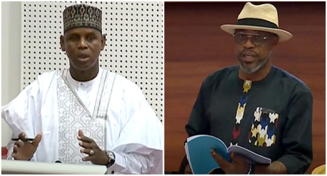 Senate screening session gets rowdy after Ministerial Nominee Bello Muhammed refuses to explain how he gained University admission despite his school cert having only 2 credits (video)