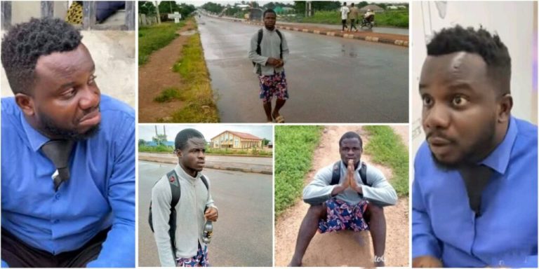 “I must meet him” – Man begins trekking from Benue to Lagos to see Oga Sabinus (VIDEO)