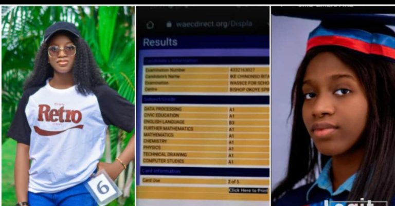 2023 WAEC: 15-year-old girl clears her results with 8 A’s after scoring 330 in JAMB, gets quick admission