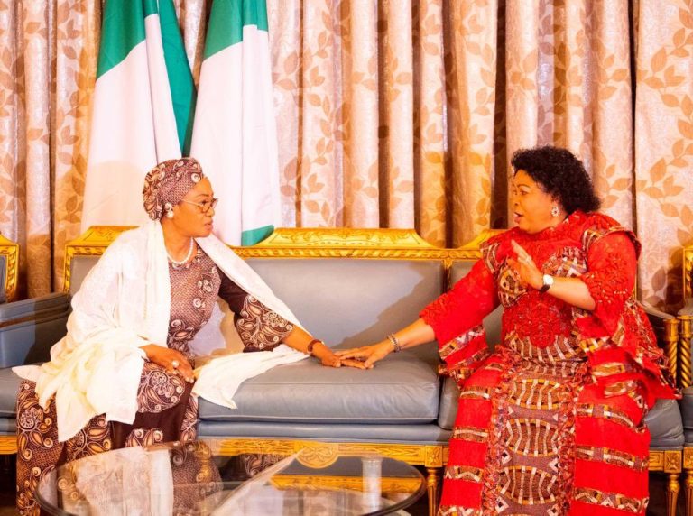 Former first lady, Mrs Jonathan visits first lady Remi Tinubu