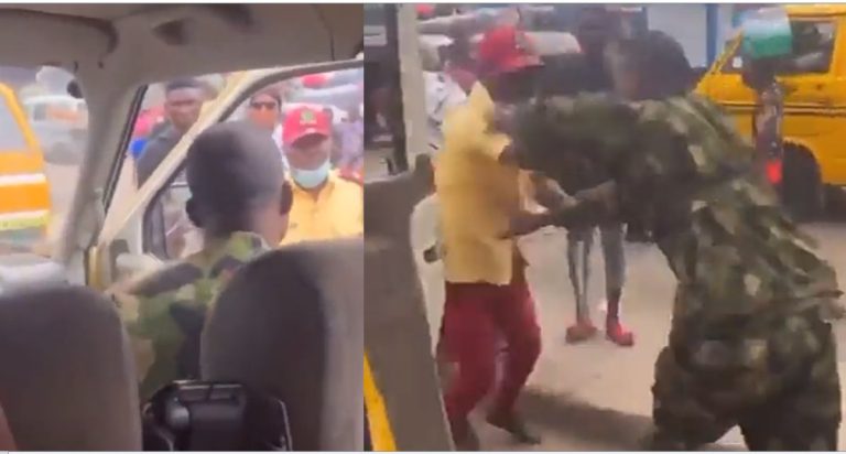 LASTMA official exchanges blows with soldier in public (Watch video)