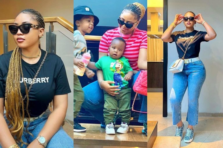 “Never go out with kids without wearing trousers, because boys will just make you go nuts in public” – Regina Daniels sends message to boy mums