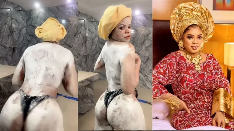 “God Abeg oh” – Bobrisky shows off his bare curves as he twerks in a spa (Video)