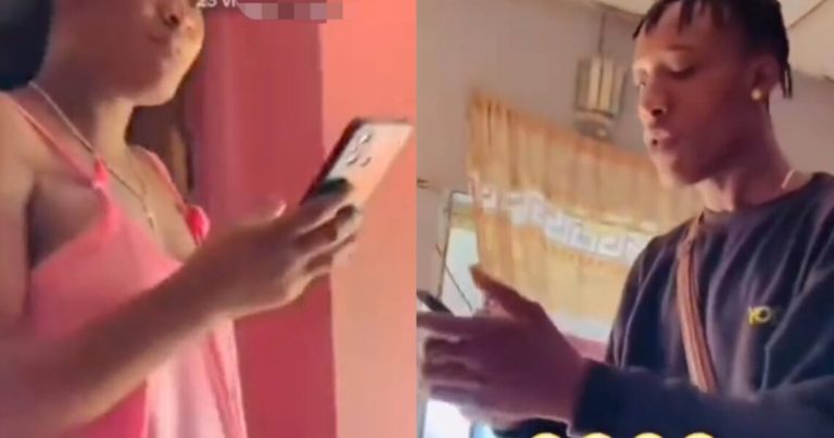 Man fumes at sister for playing Naira Marley’s song, grabs her phone (Video)