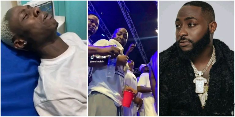 Nigerians react to viral video of Davido rejecting bottle water at Mohbad’s memorial (Video)