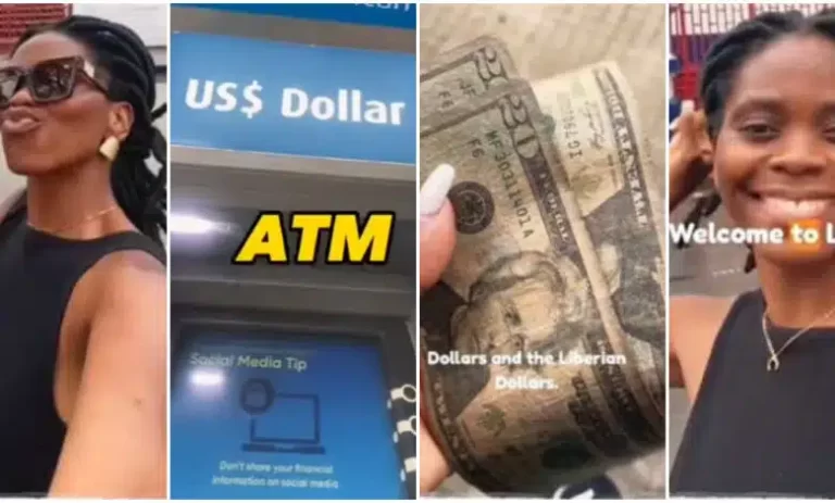 “You can withdraw dollars from ATM” – Lady visits Liberia, discovers they spend US dollars for streets purchases (Video)