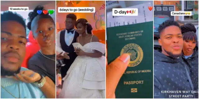 Young couple celebrates as they get married, move to Canada in just 3 months (Video)