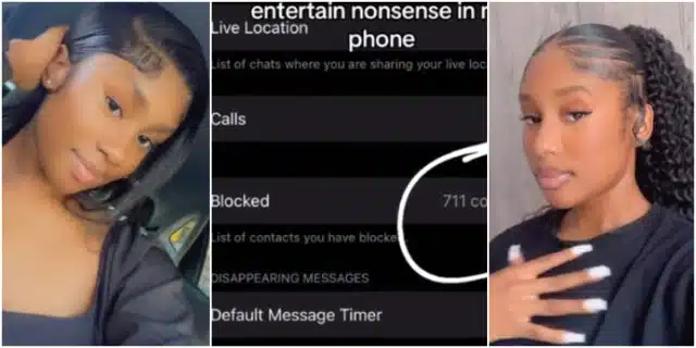 “I don’t tolerate nonsense” – Lady causes buzz as she permanently blocks 711 people on her phone (Video)