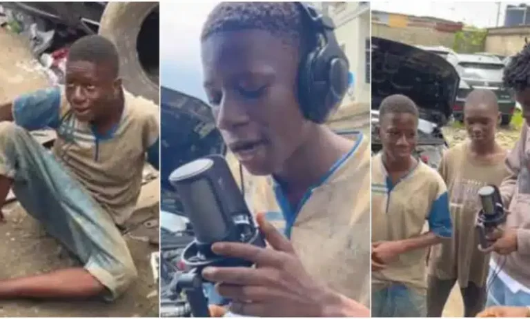 ”This guy is very good” – Reaction as mechanic boy sings melodiously with sweet voice (Video)