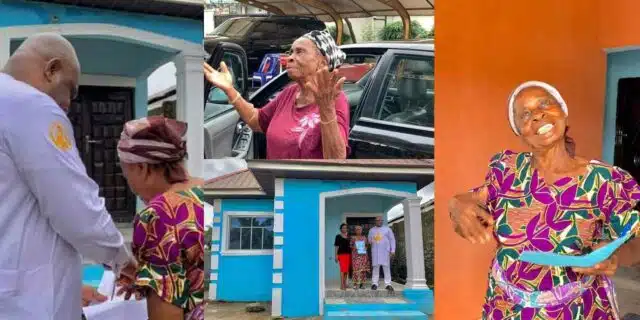 Jubilation as Apostle Chibuzor gifts elderly woman car, house; reveal reasons