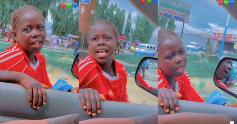 “Oh my love, my sweetheart, see as you fine like fanta” – Little girl uses hype to beg man for money in viral video