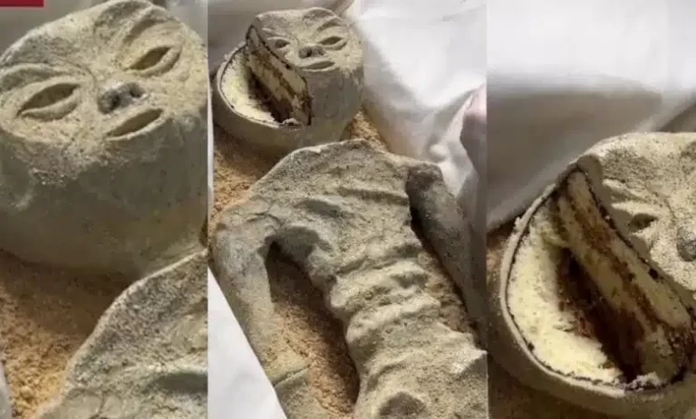 “I no fit follow them chop this kind cake” – Netizens reacts over alien-inspired cake (Video)