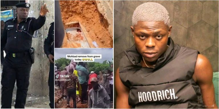 “He was buried alive” – Eyebrows raised over blood in Mohbad’s coffin after Police exhumed his body (VIDEO)