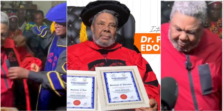 Pete Edochie honored with double doctorate degree at 76 (Video)