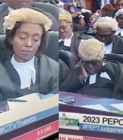Lawyers spotted sleeping as judges deliver judgement at the Presidential Election Petition Court