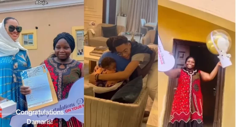 Businesswoman rewards nanny with a house after 10 years of service (Watch video)