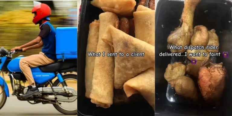 Hungry dispatch rider eats half of client’s food, delivers leftover (Video)