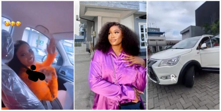 “This car fine pass the winner own” – Reactions as CeeC is spotted cruising in her brand new Innoson SUV car (Video)