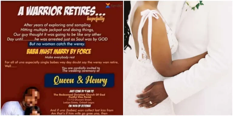 “This is nonsense, the bride go see shege” – Couples wedding invitation stirs reactions