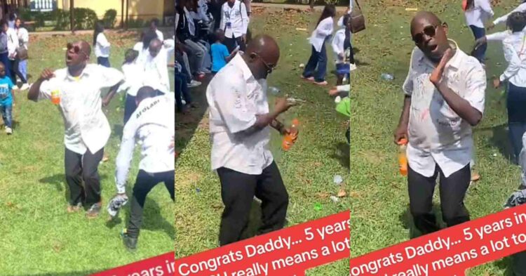 Grand father shows off impressive dance steps as he graduates from university after 5 years