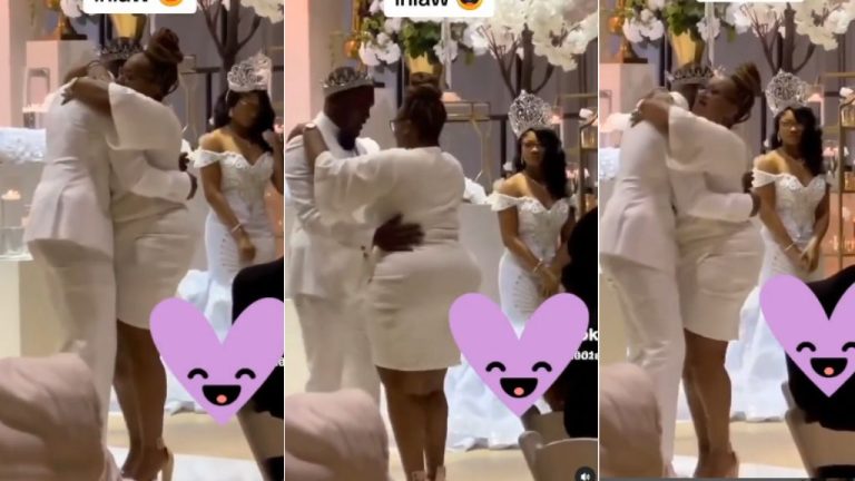 “This bride is not comfortable” – Groom shares intimate dance with his mother-in-law on wedding day, causes stir (Video)