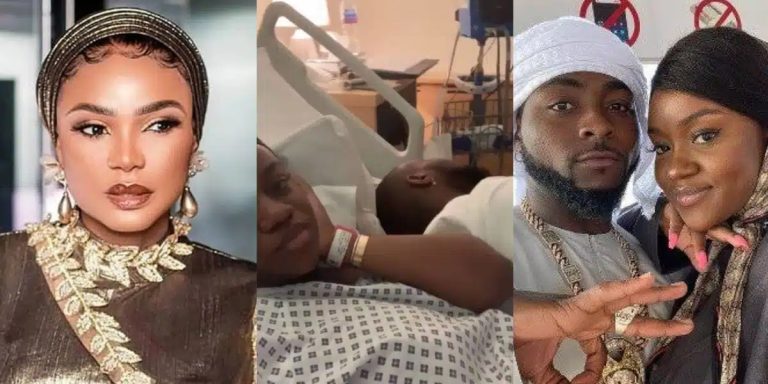 “Love is best defined by actions” – Iyabo Ojo shares video of Davido, Chioma on hospital bed as they welcome twins