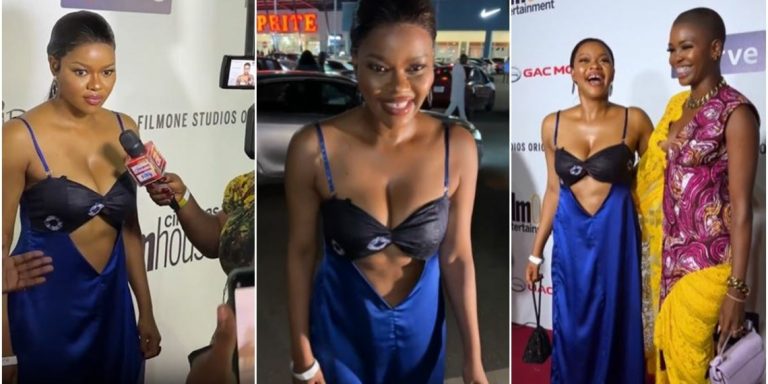 “Too old for this kind of dress” – Actress, Kehinde Bankole dragged over outfit to event (Video)