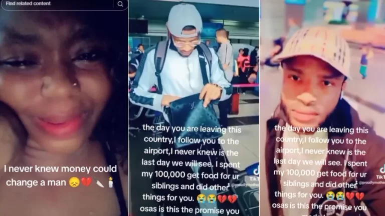 “He promised me” – Lady in pains as boyfriend ends relationship after using her money to relocate abroad (Video)