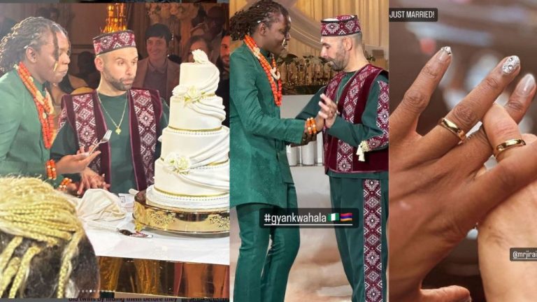 “Signs of the end time” – Reactions as Nigerian gay rights activist Micheal Ighodaro weds his American politician partner (Photos/video)