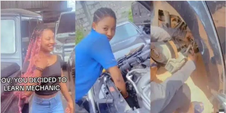 “Better than hook-up” – Pretty lady becomes internet sensation as she shows off her mechanic skills