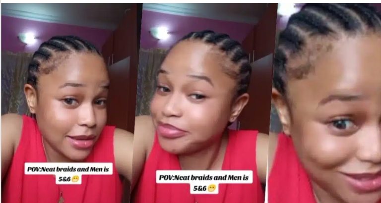 “It worked wonders” – Lady braids her hair all back, many men pick interest in her as she stepped out