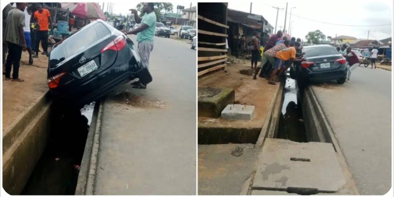 Moment car wash attendant narrowly escapes death after crashing customer’s vehicle while test driving it in Port Harcourt