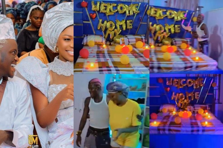 “You want to use all means to collect someone’s husband” – Reactions as Portable’s third baby mama, Ashabi welcomes him home in grand style (Video)