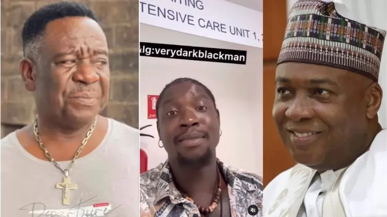 News that Bukola Saraki has paid Mr Ibu’s health isn’t true, he needs urgent help – VeryDarkman says as he visits hospital (Video)